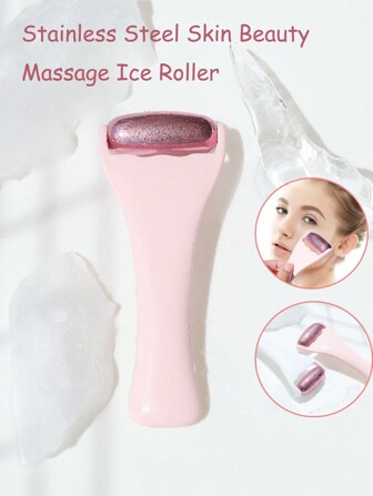 1个304不锈钢金属按摩冰滚轮，身体和面部按摩器，美容按摩提拉护肤礼品（女士适用）