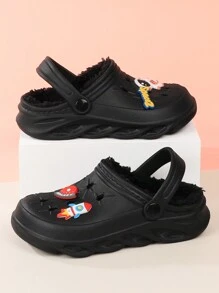 Sapatos de caverna quentes de outono e inverno para crianças, meninos e meninas