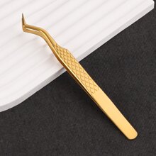 不锈钢精密美容镊子,防滑尖头设计,轻巧的金色纹理镊子,加长防滑手柄,睫毛延长专家工具,高精度不锈钢无味,睫毛夹延长镊子,睫毛艺术家必备,钻石尖头睫毛镊子套装 - 金色 - 查看 6
