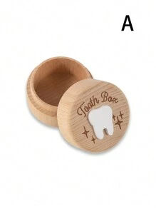 1 pieza Caja de Hada de los Dientes, Caja de madera linda para guardar los dientes perdidos, regalo para cumpleaños, portadientes, decoración para baby shower, regalos para familia, regalos para baby shower, regalos de Pascua, cosas para niñas/niños