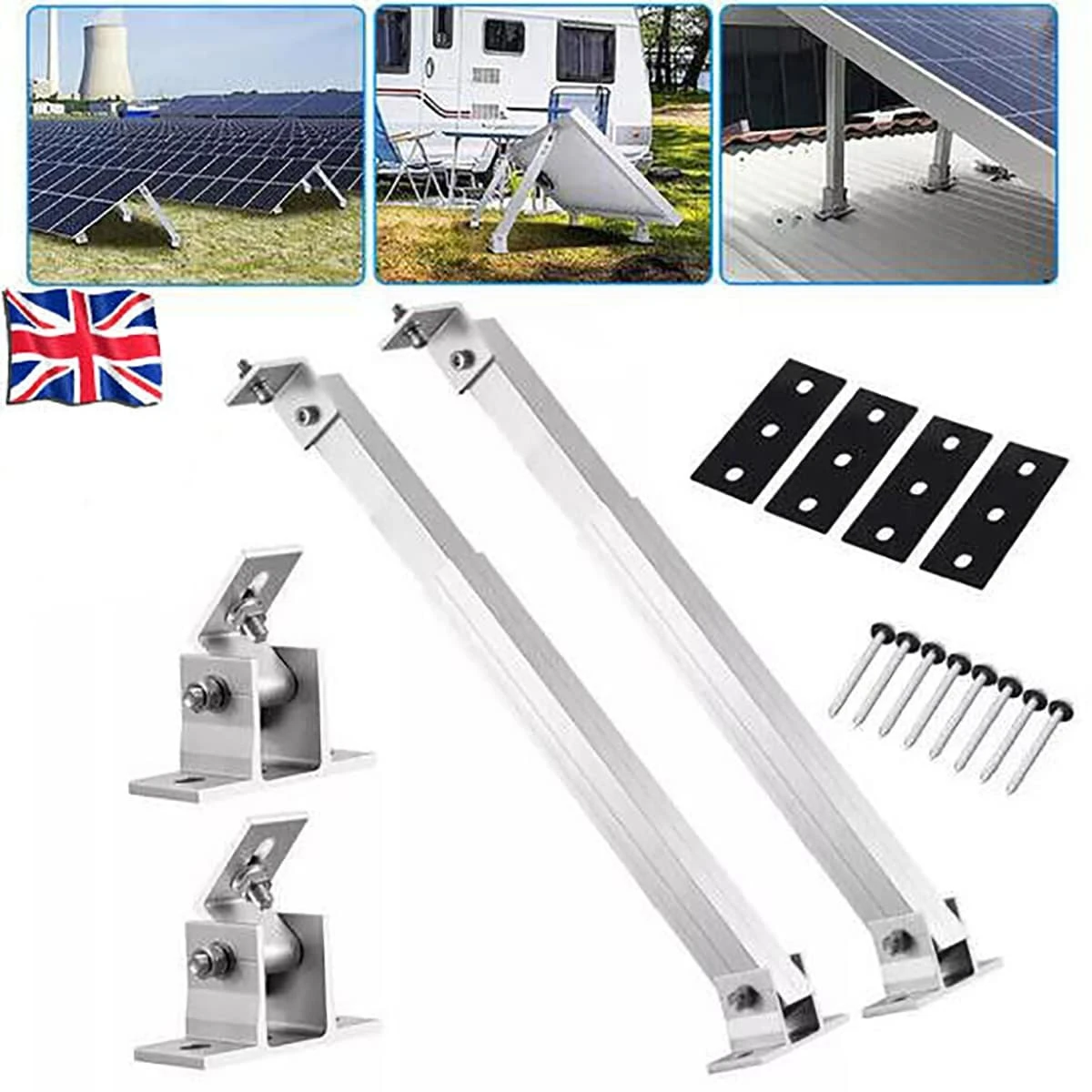Solar Panel Mounting Brackets Adjustable Angle ABS Tilt Mount Fixing ...
