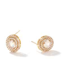 1 đôi Bông tai kim cương Micro-Pave sang trọng thời trang mới dành cho nữ - Nhiều màu - Xem 9