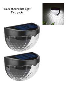 2/4/6 piezas Luces solares de pared, Luces solares de valla - Blanco cálido, Luces solares impermeables para valla, patio, porche - Fácil instalación