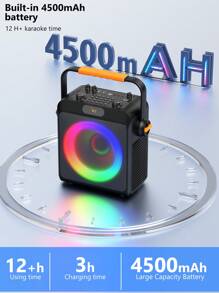 JYX Karaoke Machine With 2 Wireless Microphones, Karaoke Microphone Wireless System With DJ Lights For Adults Kids, Portable Karaoke Speaker For Home Party, Outdoor, Bluetooth Speaker Support REC,TWS