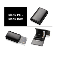 热销新款碳纤维超薄铝制男士钱包 ID 信用卡夹自动弹出银行卡夹黑色钱包黑卡夹万圣节钱包情人节礼物圣诞礼物钱包男士迷你钱包卡包 Rfid 钱包 - 黑色 - 查看 9