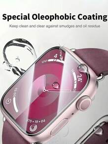 适用于苹果手表38/40/41/42/44/45/49mm系列Ultra/SE/9/8/7/6/5/4/3/2/1的透明TPU水凝胶智能手表屏幕保护膜，6片装 - 無色 - 查看 3