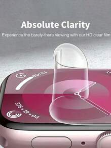 适用于苹果手表38/40/41/42/44/45/49mm系列Ultra/SE/9/8/7/6/5/4/3/2/1的透明TPU水凝胶智能手表屏幕保护膜，6片装 - 無色 - 查看 5