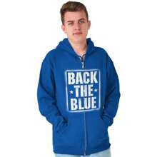 Back The Blue Support Police Officers Zip Up Hoodie Mens Womens