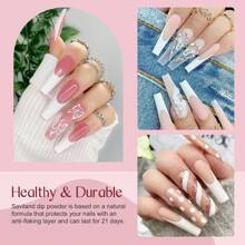 Saviland 29 Pcs Dip Powder Nail Kit - 20 Colors Clear White Nude Dip Powder Set Dipping Powder System Liquid Set With Base & Top Coat Activator Brush Saver For Nail Art Design, French Nail Manicure