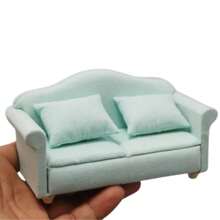 Mini canapea pentru casă de păpuși la scară 1:12 - ideală pentru joacă imaginativă și pentru decorarea casei de păpuși, decorarea camerei