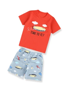 Kit 3 Tactel Summer Children's Set 1 To 8 Boy's Warmth Clothing - 藍色 - 查看 10