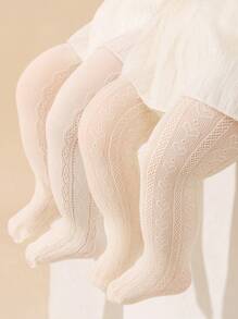 2對嬰兒女孩公主紋網紗緊身褲，舒適通風側邊和心形開口設計，適合日常穿著或搭配服裝 - 彩色 - 查看 8