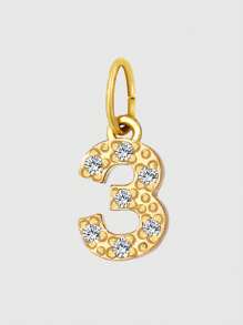 Diamday 1 件钻石字母吊坠 女士 DIY 项链手链珠宝制作周年纪念礼物 - 金色 - 查看 33