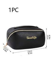 1 件大容量旅行化妆包多功能洗漱包女士便携式收纳包手提包化妆包学校用品旅行必需品化妆包节日必备化妆包化妆袋化妆品收纳包节日冬季化妆品收纳包化妆品收纳 - 黑色 - 查看 6