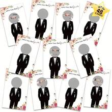 48 tarjetas de juego de rascar para la despedida de soltero/soltera, juego de "¿Quién tiene al novio?" para adultos, suministros divertidos para fiestas de eventos de despedida de soltero/soltera, tarjetas de rascar de papel para invitados mayores de 14 años - Multicolor - Ver 1