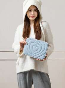 1 Stück einfache gesteppte Tablettasche Liebe, tragbare Tablettasche, Aufbewahrungstasche für Tablets, 11 Zoll, 13 Zoll