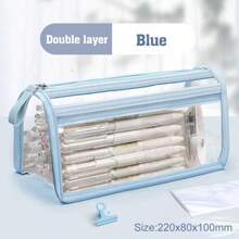 1 Piece 1/2/4/6 Layers Transparent Large Capacity Pencil Case Bag Pen Pouch PVC Waterproof Organizer Storage Cosmetic Bag For Students Go To School Supplies Stationery, Back To School, School Supplies, Pencil Pouch, School Bag