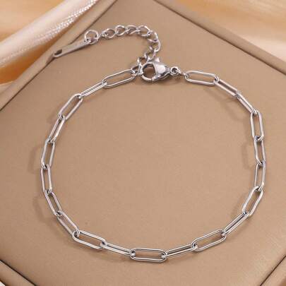 Camhanno 这款简约休闲时尚的不锈钢圆蛇和扁蛇手链适合日常佩戴，也是情侣礼物的理想选择。