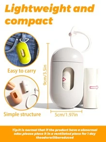 1 pezzo (include 1 rotolo di sacchetti per rifiuti) Porta sacchetti per escrementi di animali domestici portatile, dispenser di sacchetti per rifiuti di cani da esterno