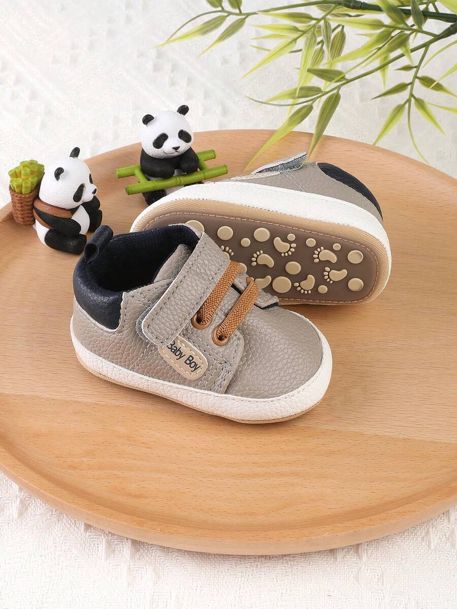 1 Pair Boys & Girls Fashion Versatile Letter Decor Design Infant Toddler Sneakers, Suitable For Spring, Autumn And Winter