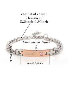 Customized Minimalist Fashion English Name Couple Bracelet, Gift For Valentine's Day, Mother's Day, Father's Day, Birthday, Anniversary, Friends, Graduation, Christmas, Family