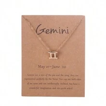 1pc Zodiac Constellation Pendant Necklace, Suitable For Men's Daily Wear - Yellow Gold - View 11