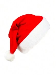 (Customized) 1pc Personalized Embroidered Polyester Fiber Christmas Hat, Solid Color, Winter Hat, Christmas Gift, Christmas Decorations, ,Colorful,Cute,Adorable,Funny,Kawaii,Y2K,Stylish,Unisex,Casual,Custom,Personalized,Unique,Customized,Ideal Gifts For Him,Ideal Gifts For Her,Her,Boyfriend,Girlfriend,Family,Friends,Vacay Vibe Au - Red - View 5