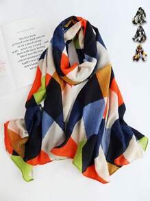 1pc Elegant Women's Tartan Print Scarf Hijab, Headscarf, Beach Towel, Daily Wear, Festival Decoration Scarf - Multicolor - View 10