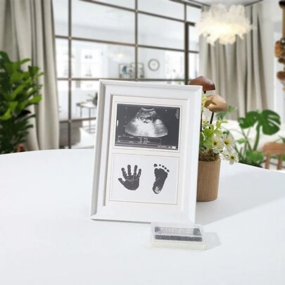 新生儿纪念用品 - 婴儿手足印相框成长记录、摄影、纪念品婴儿洗礼复活节礼物适合男孩/女孩