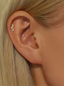 EleRunis 1PC 925 Sterling Zilver Trendy Marquise Studs, Kraakbeen Oorbellen Plat Kraakbeen Helix Piercing Sieraden Voor Dames Dagelijks gebruik Bruiloft Feest Verloving Vuosipäivä Valentijnsdag