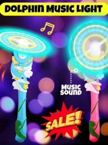 Toy Mermaid Pinwheel Wand With LED And Rainbow Sound - 什錦雙風車海豚套件 9 - 查看 2