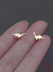 BALMORA 1pair Minimalist & Unique S925 Sterling Silver Cute Little Dinosaur Ear Studs For Girl/Women Daily Wear Birthday Gift