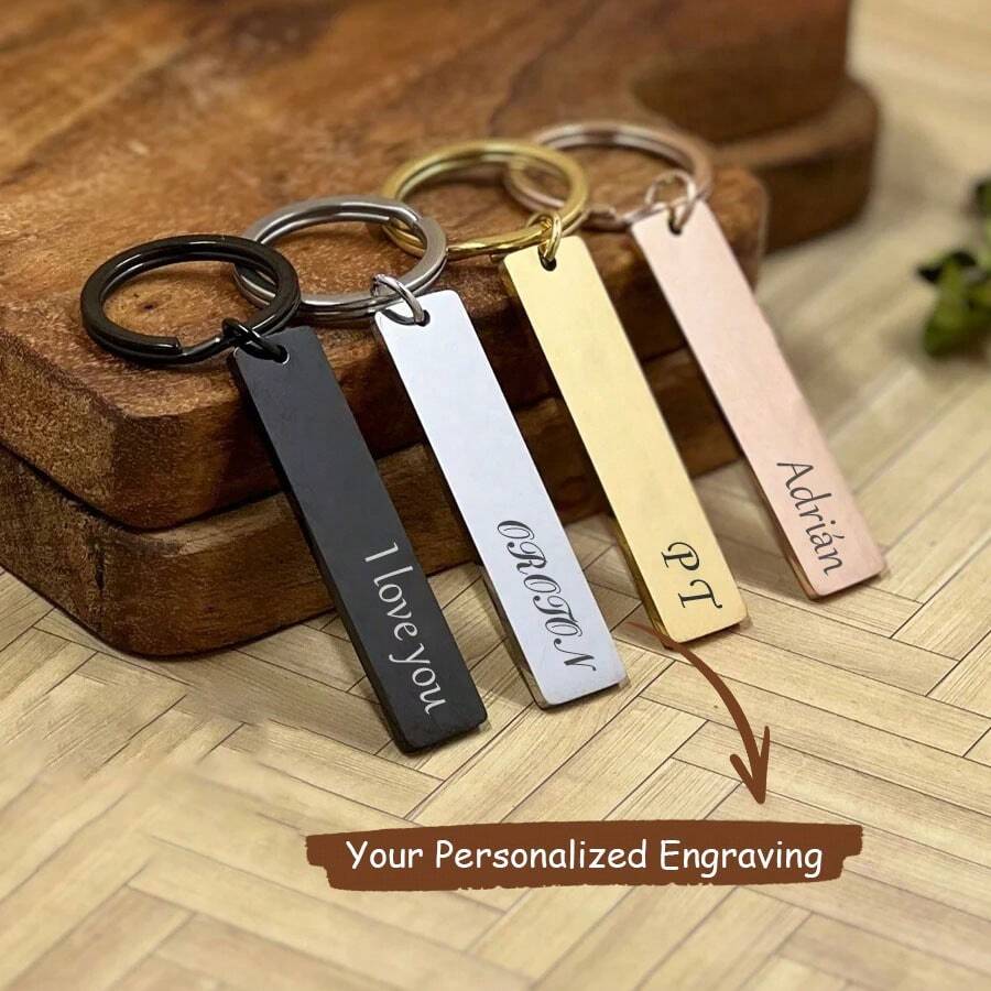 Stainless Steel Keychain, Custom Engraved Key Chain Personalized Gifts For Him, Best Friend Gifts Gifts For Mom Birthday Gift Boyfriend - Multicolor - View 1