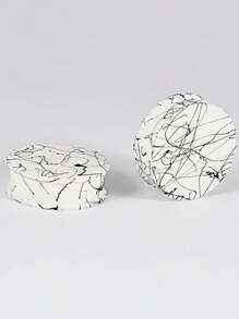 PAIR Silicone Ear Gauge Flexible Soft Double Flared Saddle Ear Plugs Cool Lines Ear Stretchers Tunnels Expanders Body Jewelry - As Shown - View 36