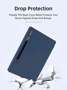 苹果蓝色 DANYCASE 保护壳平板电脑保护套适用于三星 Galaxy Tab S7 S8 S9 11 英寸 S6 Lite 10.4 英寸 S7 FE S8+ S9+ S9FE+ 12.4 英寸软 TPU 保护套 - 藏蓝色 - 查看 5