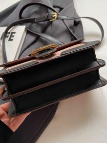 New Retro Floral Contrast Pattern Rivet Inlaid Luxury Crossbody Bag, Fashion Classic Textured Small Square Bag, High-End Elegant Minimalist Shoulder Bag, Work Bag - Multicolor - View 12