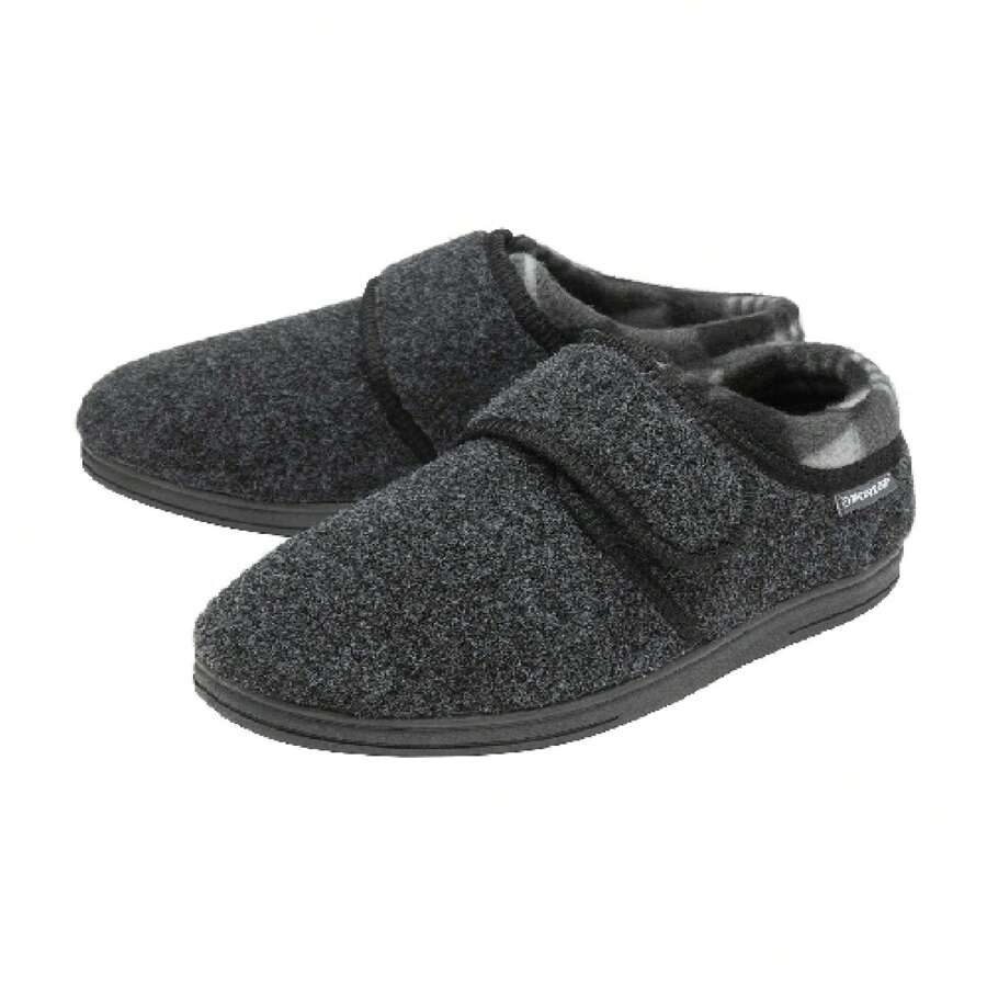 Dunlop Orthapedic Easy Close Slippers For Men (Charcoal) - Fast Shipping And Quick Delivery - Grey - View 1