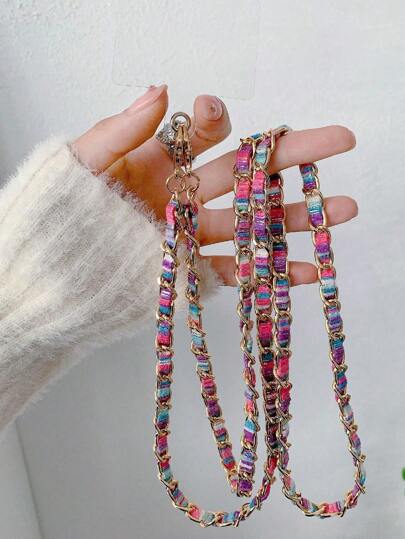1 pièce Chaîne bandoulière et métal colorée, design simple et créatif, convient aux femmes, peut être utilisé comme chaîne de coque de téléphone ou fermoir de sac à la mode. Cadeau pour mère, famille, amis, anniversaire, vacances. Charm de téléphone, chaîne de téléphone