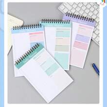 1 Peça Caderno de Arame Enrolado Simplificado Multicolorido, Planner Diário Grosso Adequado para Escola, Escritório - Multicolorido - Visão 8