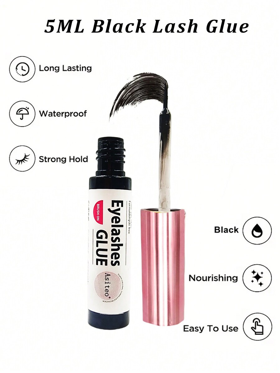 Asiteo 1pc Hypoallergenic False Eyelash Glue 5g, Waterproof Gel