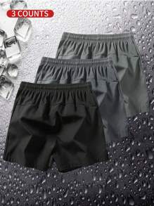Shorts Casual Masculina Solta de Cor Sólida Simples