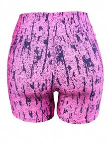 Suplex Degrade Legging Shorts For Women Gym Fitness - 玫紅色 - 查看 2