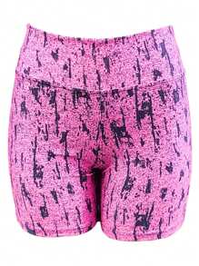 Suplex Degrade Legging Shorts For Women Gym Fitness - 玫紅色 - 查看 3