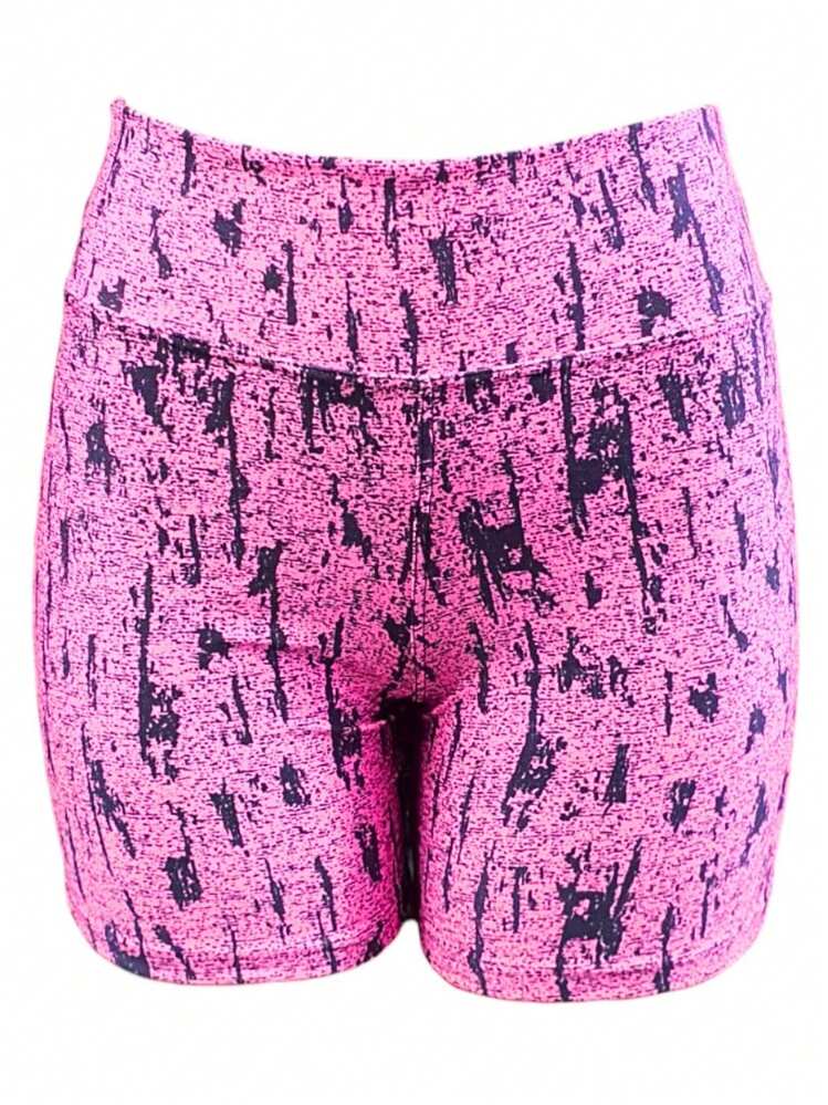 Suplex Degrade Legging Shorts For Women Gym Fitness - 玫紅色 - 查看 3