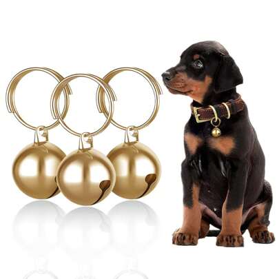 3pcs Dog Bell Pendant Accessories, Round Pet Collar Bells For Dog Training, 1 Inch Sizes (Light Gold, Rose Gold, Silver, Black)