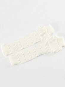 1 đôi Găng Tay Dệt Kim Jacquard, Găng Tay Nửa Ngón Mới Thu Đông Cho Nam Và Nữ, Tay Chống Lạnh Cổ Tay - Nhiều màu - Xem 16