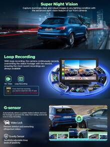 1 套，倒车后视摄像头 1080P 防水夜视，带 9 英寸大高清便携式蓝牙 CarPlay 车载触摸屏，无线车载立体声音响，支持 Apple CarPlay 和 Android Auto，适用于所有汽车的车载播放器/导航/多媒体 - 黑色 - 查看 7
