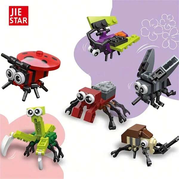 1 pieza Juguetes de bloques de construcción de insectos y animales, decoración de sobremesa interior, obsequio para fiestas, regalo de Navidad/cumpleaños, decoración de habitación