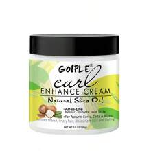 Crema potenciadora de rizo GOIPLE de tamaño familiar con aceite de manteca de karité, define los rizos, potencia los rizos, esencia moldeadora de volumen capilar, hidrata y suaviza el cabello para lograr rizos suaves, hidrata y brillo, producto de peinado anti-encrespamiento para cabello ondulado y rizado, acondicionador de dejado en el cabello con elastina