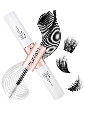 1pc Eyelash Setting Gel, Eyelash Glue, Double-Ended Eyelash Glue, Black Eyelash Glue, Bond And Seal Eyelash Adhesive And Sealant, For Eyelash Extension, Individual Eyelash Glue, Long-Lasting Waterproof, DIY Eyelash Extension Glue, 10ml
